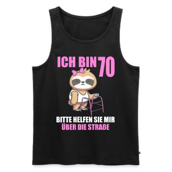 70 bitte helfen Sie mir über Straße 70. Geburtstag - Männer Premium Bio Tank Top - Schwarz - Vorne - AI Model Male 178 light (178cm)