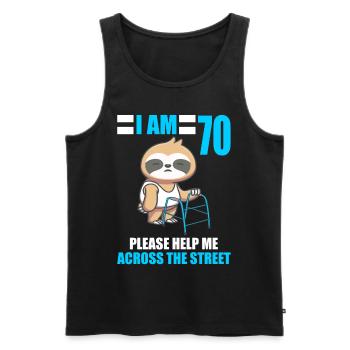70 bitte helfen Sie mir über Straße 70. Geburtstag - Männer Premium Bio Tank Top - Schwarz - Vorne - AI Model Male 178 light (178cm)