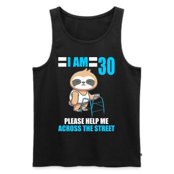 30 bitte helfen Sie mir über Straße 30. Geburtstag - Männer Premium Bio Tank Top - Schwarz - Vorne - AI Model Male 178 light (178cm)