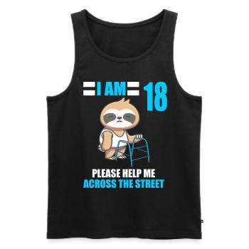 18 bitte helfen Sie mir über Straße 18. Geburtstag - Männer Premium Bio Tank Top - Schwarz - Vorne - AI Model Male 178 light (178cm)