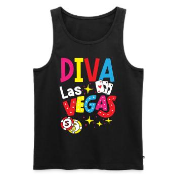 Diva Las Vegas Frauen - Männer Premium Bio Tank Top - Schwarz - Vorne - Michal (187cm)