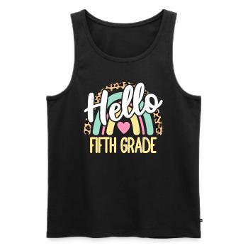 Hallo Lehrer der fünften Klasse Zurück zur Schule Regenbogen - Männer Premium Bio Tank Top - Schwarz - Vorne - AI Model Male 178 light (178cm)