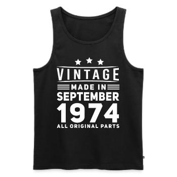 Im September 1974 Geboren Vintage - Männer Premium Bio Tank Top - Schwarz - Vorne - Michal (187cm)