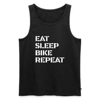 Vélo - eat sleep bike repeat - Débardeur bio Premium Homme - noir - Devant - Michal (187cm)