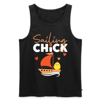 Sailing Chick Girl Sailboat - Débardeur bio Premium Homme - noir - Devant - Michal (187cm)