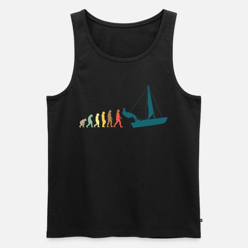 Sailing Sailboat Evolution - Männer Premium Bio Tank Top - Schwarz
