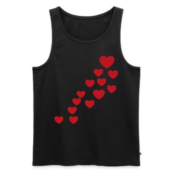 Coeurs rouges - Débardeur bio Premium Homme - noir - Devant - Michal (187cm)