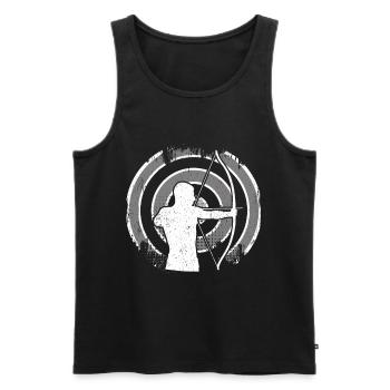 Archery Gift Target Longbow Arrow - Men's Premium Organic Tank Top - black - Front - Michal (187cm)