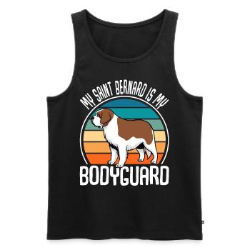 My Saint Bernard Is My Bodyguard Chien Bernhardiner - Débardeur bio Premium Homme - noir - Devant - Michal (187cm)