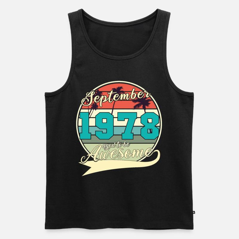 September 1978 Geschenkidee - Männer Premium Bio Tank Top - Schwarz