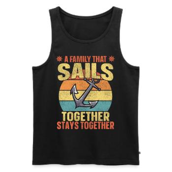 Sailing Anchor Retro Family Sails - Débardeur bio Premium Homme - noir - Devant - Michal (187cm)
