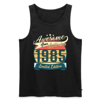 1985 in September Vintage Gift - Men's Premium Organic Tank Top - black - Front - Michal (187cm)