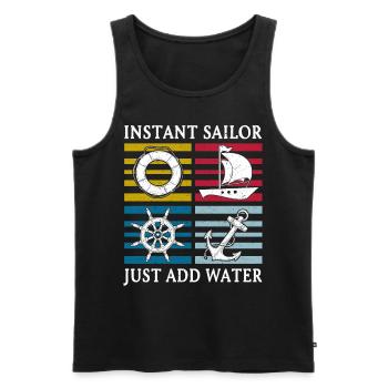 Sailing Sailboat Sailor instantané - Débardeur bio Premium Homme - noir - Devant - Michal (187cm)