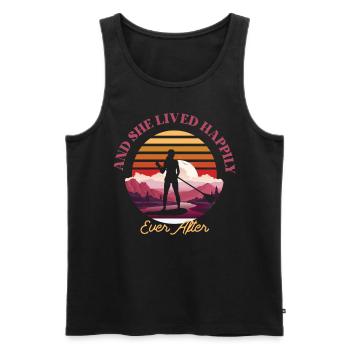 SUP Paddleboard Girl Sunset - Männer Premium Bio Tank Top - Schwarz - Vorne - AI Model Male 178 light (178cm)