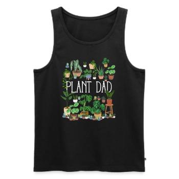 Plant Dad - Men's Premium Organic Tank Top - black - Front - Michal (187cm)