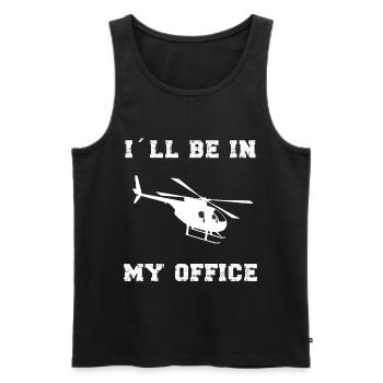 I´ll be in my Office Helikopter Pilot - Männer Premium Bio Tank Top - Schwarz - Vorne - AI Model Male 178 light (178cm)