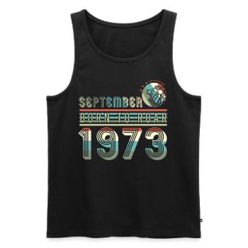 Lion In September 1973 Vintage - Men's Premium Organic Tank Top - black - Front - Michal (187cm)