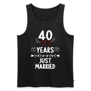 40 ans 40 Yaers just married 40 ans de mariage - Débardeur bio Premium Homme - noir - Devant - Michal (187cm)