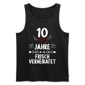 10 Jahre frisch verheiratet 10. Hochzeitstag - Männer Premium Bio Tank Top - Schwarz - Vorne - Michal (187cm)