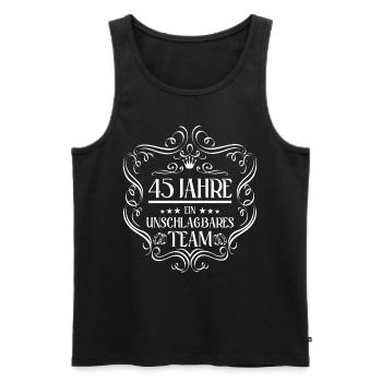 45 Jahre ein unschlagbares Team 45. Hochzeitstag - Männer Premium Bio Tank Top - Schwarz - Vorne - Michal (187cm)
