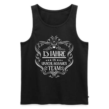 15 Jahre ein unschlagbares Team 15. Hochzeitstag - Männer Premium Bio Tank Top - Schwarz - Vorne - Michal (187cm)