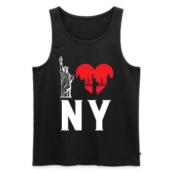 I Love NY New York - Débardeur bio Premium Homme - noir - Devant - AI Model Male 178 light (178cm)