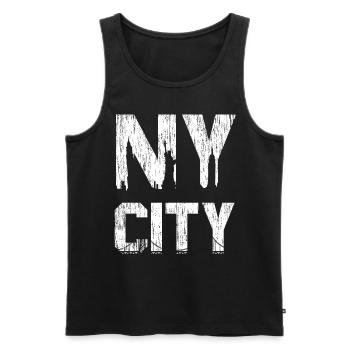 NY City New York - Débardeur bio Premium Homme - noir - Devant - AI Model Male 178 light (178cm)