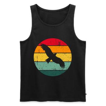 Vintage Retro Vogel Bird Geschenk Süß - Männer Premium Bio Tank Top - Schwarz - Vorne - AI Model Male 178 light (178cm)