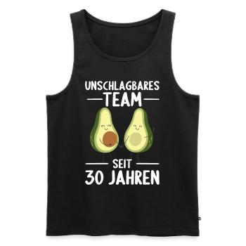 30 Jahre verheiratet Avocado 30. Hochzeitstag - Männer Premium Bio Tank Top - Schwarz - Vorne - Michal (187cm)