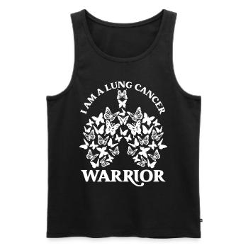 Lung Cancer Survivor I Am A Lung Cancer Warrior - Men's Premium Organic Tank Top - black - Front - Michal (187cm)