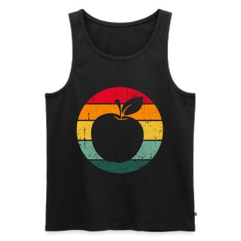 Vintage Retro Apfel Obst Apfelbaum Geschenkidee - Männer Premium Bio Tank Top - Schwarz - Vorne - Michal (187cm)