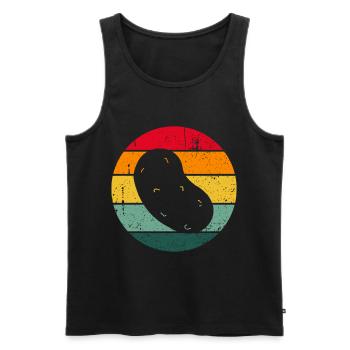 Vintage Retro Potato Funny Gift Idea - Men's Premium Organic Tank Top - black - Front - Michal (187cm)