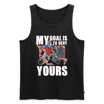 Funny Ice Hockey Hockey Saying for Hockey Goalie - Men's Premium Organic Tank Top - black - Front - Michal (187cm)
