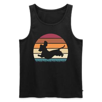 Dachshund Dog Dachshund Dog Owner Dachshund Puppy - Men's Premium Organic Tank Top - black - Front - AI Model Male 178 light (178cm)