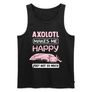 Axolotl Aquarium Cadeau amphibie Lurch Molch - Débardeur bio Premium Homme - noir - Devant - Michal (187cm)