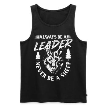 Wolf - Männer Premium Bio Tank Top - Schwarz - Vorne - AI Model Male 178 light (178cm)