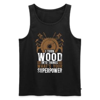 Woodworker Carpenter Tools Vintage - Débardeur bio Premium Homme - noir - Devant - AI Model Male 178 light (178cm)