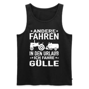 Andere Fahren in den Urlaub Ich fahre Gülle - Männer Premium Bio Tank Top - Schwarz - Vorne - AI Model Male 178 light (178cm)
