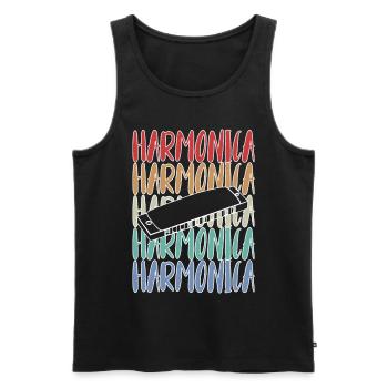 Harmonica Harmonica Player Vintage - Men's Premium Organic Tank Top - black - Front - Michal (187cm)
