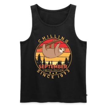 Born in 1973 September Vintage Gift Idea - Men's Premium Organic Tank Top - black - Front - Michal (187cm)