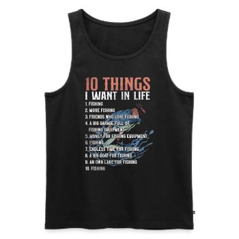 Fishing Vintage - Men's Premium Organic Tank Top - black - Front - Michal (187cm)
