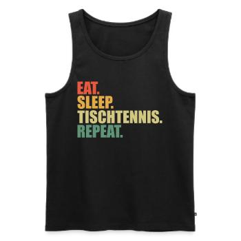 Tischtennis Eat Sleep Tischtennis Repeat - Männer Premium Bio Tank Top - Schwarz - Vorne - Michal (187cm)