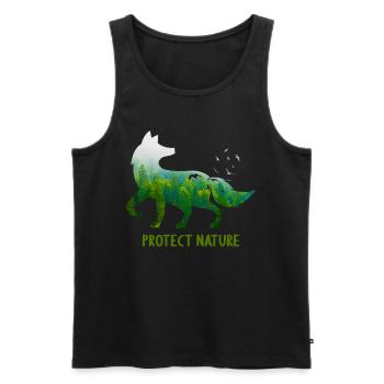Protect Nature Fox Protection du bien-être animal - Débardeur bio Premium Homme - noir - Devant - Michal (187cm)