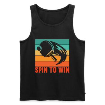 Ping-pong Spin to Win Joueur Joueuse - Débardeur bio Premium Homme - noir - Devant - Michal (187cm)