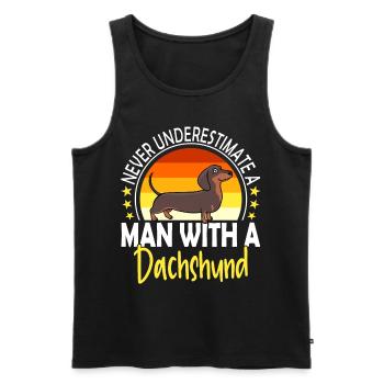 Dachshund Teckel Dogs Dog Lovers Dachshund Man - Men's Premium Organic Tank Top - black - Front - AI Model Male 178 light (178cm)