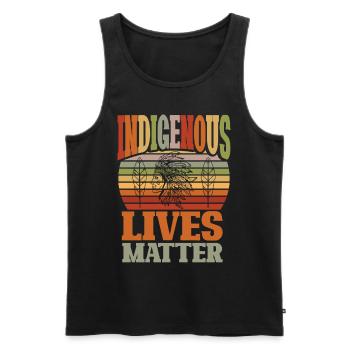 Native American Indigenous Lives Matter - Men's Premium Organic Tank Top - black - Front - Michal (187cm)