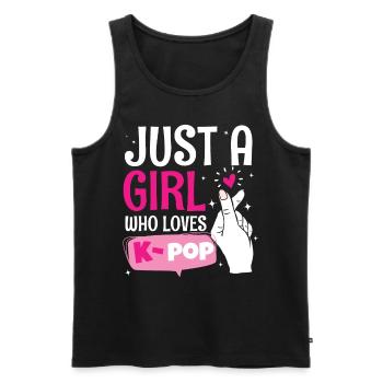 K Pop Girl Le Kpop Aime - Débardeur bio Premium Homme - noir - Devant - Michal (187cm)