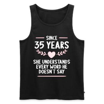35 Jahre verheirtatet 35. Hochzeitstag - Männer Premium Bio Tank Top - Schwarz - Vorne - Michal (187cm)