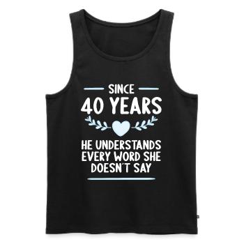 40 ans de mariage 40 ans - Débardeur bio Premium Homme - noir - Devant - Michal (187cm)