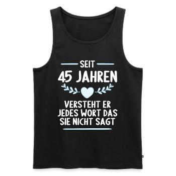 45 Jahre verheirtatet 45. Hochzeitstag - Männer Premium Bio Tank Top - Schwarz - Vorne - Michal (187cm)